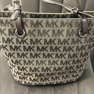 Michael Kors Gray Monogram Tote Bag